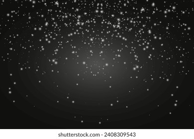 Snow falling on transparent. Realistic snowfall overlay background. Stock royalty free vector illustration