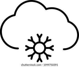 Diseño del icono del vector de contorno de nieve
