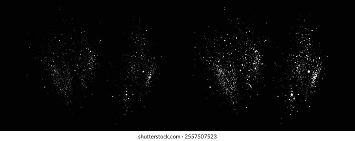 Snow falling snowflakes illustration. Real snow flakes isolated background