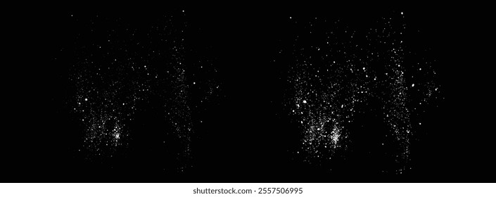 Snow falling snowflakes. Vector snowfall snowflakes elements transparent background