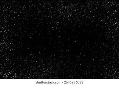 Snow falling, snowflakes. Vector snowfall snowflakes element transparent background frame design