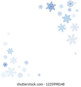 ilustración del vector en caída de nieve. Fondo de Navidad con copos de nieve. Decoración minimalista en blanco, tarjeta de felicitación. Fondo de vacaciones de Año Nuevo.