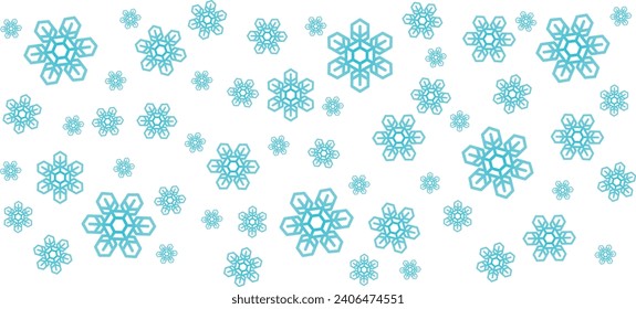 Caída de nieve, invierno, icono de copo de nieve, conjunto de iconos, vector, ilustración, patrón, diseño de recursos gráficos