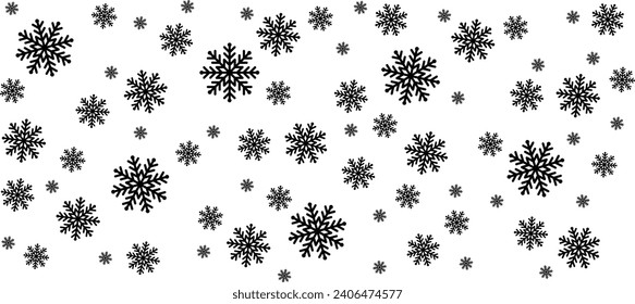 Caída de nieve, invierno, icono de copo de nieve, conjunto de iconos, vector, ilustración, patrón, diseño de recursos gráficos