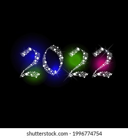Snow figures 2022. Merry Christmas. Vector illustration