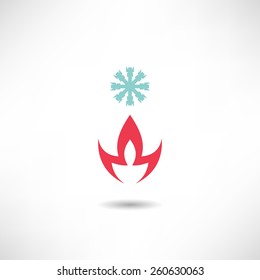 Snow and fire icon