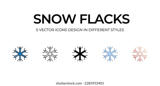Nieve Flacks Icon Design en cinco estilos con pulsación editable. Línea, Sólido, Línea plana, Color de tono Duo y Línea de degradado de color. Adecuado para diseño de páginas Web, aplicaciones móviles, UI, UX y GUI.