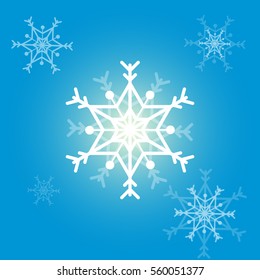 snow flake in blue bakcground