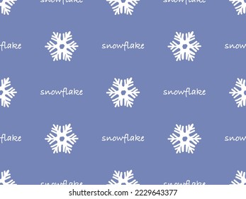 Caricatura del personaje de Snow Flake patrón ininterrumpido sobre fondo azul