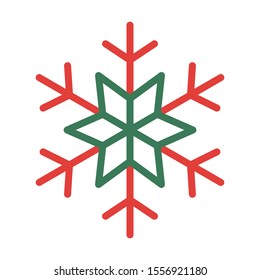Snow flake. Christmas concept. Simple design. Line vector. Isolate on white background.