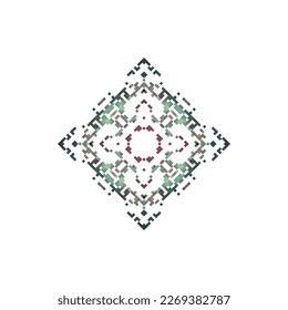  Snow flake with cross stitch element embroidery design or sewing handcraft