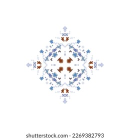  Flake de nieve con diseño de bordado de elementos de costura cruzada o manualidades de costura