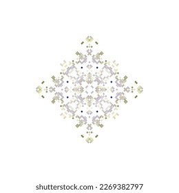  Snow flake with cross stitch element embroidery design or sewing handcraft