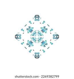  Snow flake with cross stitch element embroidery design or sewing handcraft