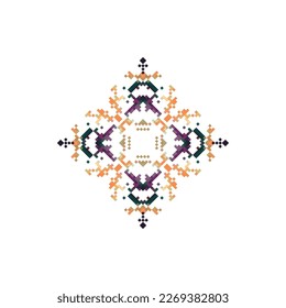  Flake de nieve con diseño de bordado de elementos de costura cruzada o manualidades de costura