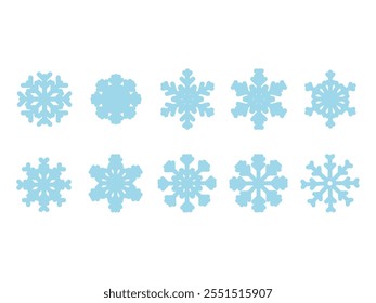 Snow Flake Design Element Set 