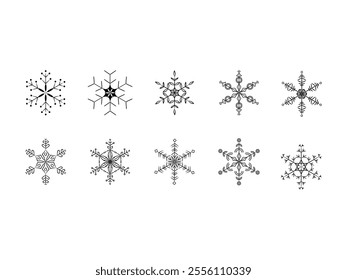 Snow Flake Design Element Set