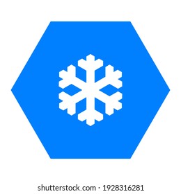 Snow flake and hexagon on white