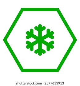 Snow flake and hexagon on white