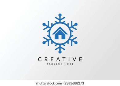 Snow flake with home logo 