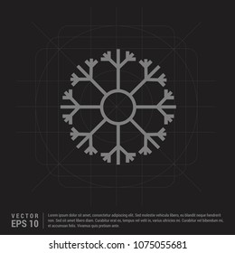 Snow Flake Icon - Black Creative Background