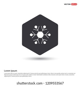 Snow Flake Icon Hexa White Background icon template - Free vector icon