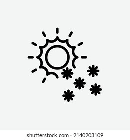  snow and flake icon, isolated weather outline icon in light grey background, perfect for website, blog, logo, graphic design, social media, UI, mobile app, vector illustration