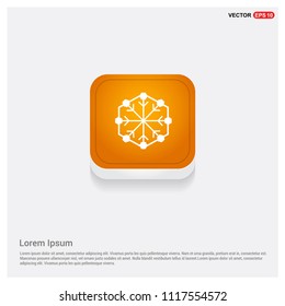 Snow Flake Icon Orange Abstract Web Button - Free vector icon