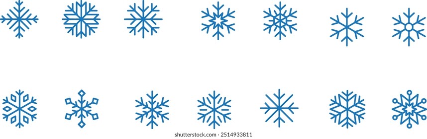 snow flake icon vector design set 