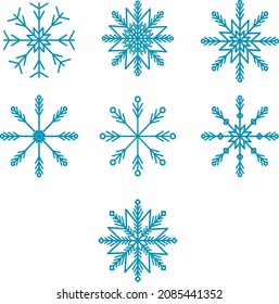 snow flake illustration vector set