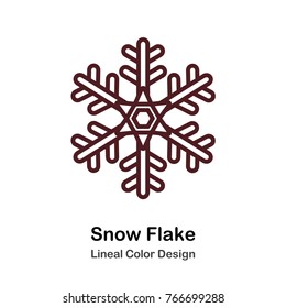 Snow Flake Lineal Color Vector Illustration