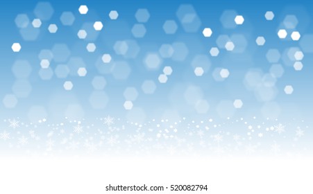  Copo de nieve en el fondo azul del cielo Bokeh 