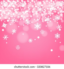 Snow flake on pink background