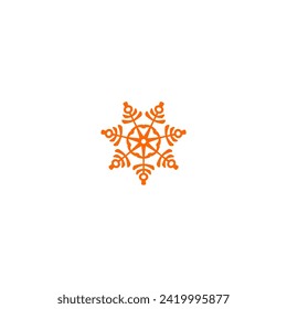 snow flake with orange color snowflake