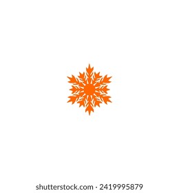 snow flake with orange color snowflake