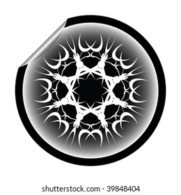 snow flake sticker isolated on white, vector art illustration