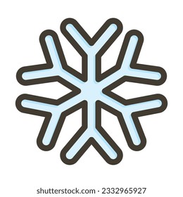 Snow Flake Thick Line Filled Colors For Personal And Commercial Use.

