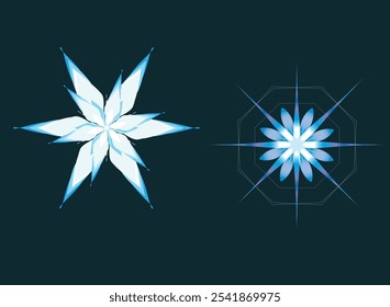 Arte vectorial en escamas de nieve de alta calidad EPS