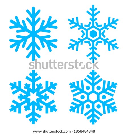 Snow flake vector icons set isolated on white background. Abstract snowflake web design elements for website or presentation. Cristmas concept, chrismas symbol