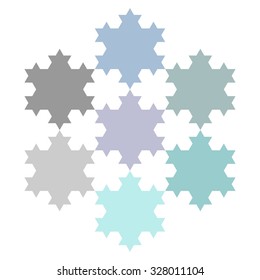 Snow flake vector illustration, fractal model