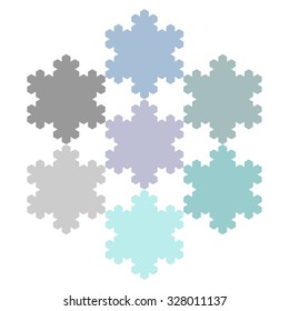 Snow flake vector illustration, fractal model