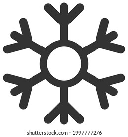 Snow flake. Vector illustration of safe packaging symbol for use at low or cold temperatures, isolated on a blank background that can be edited and changed color. Perfect for code on packaging.