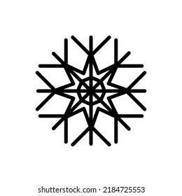 Snow flake. Vector illustration of safe packaging symbol for use at low or cold temperatures, isolated on a blank background that can be edited and changed color. Perfect for code on packaging.