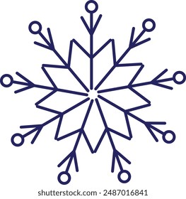 Snow flake. Vector illustration of safe packaging symbol for use at low or cold temperatures, isolated on a blank background that can be edited and changed color. Perfect for code on packaging.