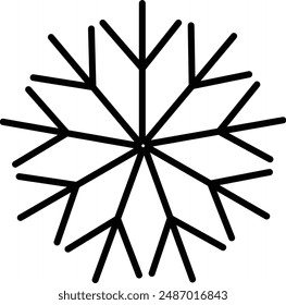 Snow flake. Vector illustration of safe packaging symbol for use at low or cold temperatures, isolated on a blank background that can be edited and changed color. Perfect for code on packaging.