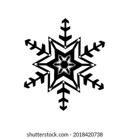 Snow flake. Vector illustration of winter, safe packaging symbol for use at low or cold temperatures, isolated on a blank background that can be edited and changed color. Perfect for code on packaging