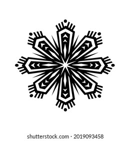 Snow flake. Vector illustration of winter, safe packaging symbol for use at low or cold temperatures, isolated on a blank background that can be edited and changed color. Perfect for code on packaging