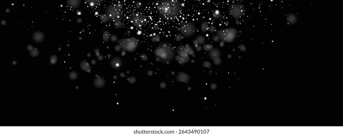 Snow flake white winter snowfall light effect vector background design