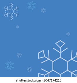 Snow flakes background concept vector with blue color.