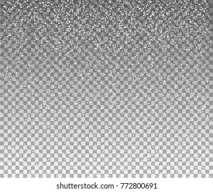 Escamas de nieve, fondo de nieve. Aislado sobre un fondo transparente. Vector